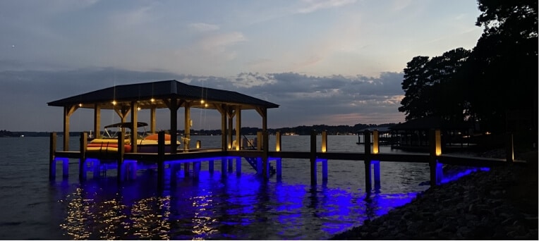 Lights On On Boat Dock